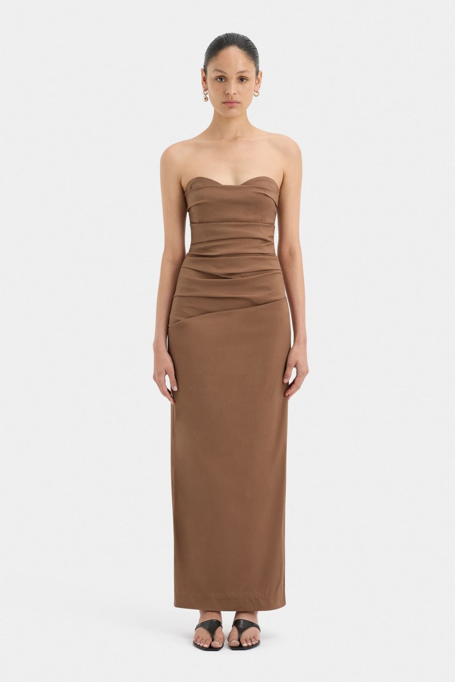 Clothing SIR | Alba Strapless Gown Mocha