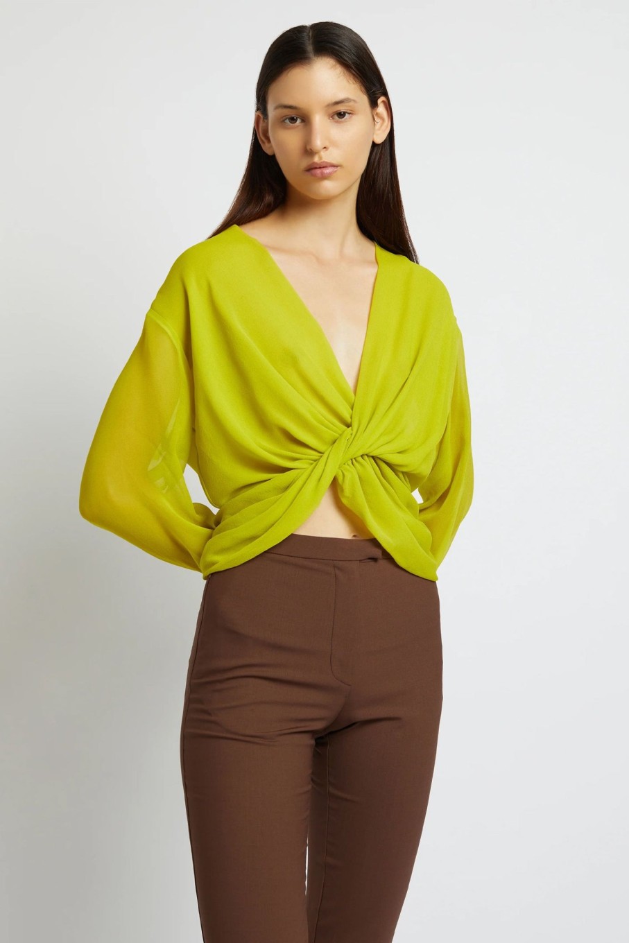 Clothing CHRISTOPHER ESBER | Silk Springs Twist Front Top Limeade