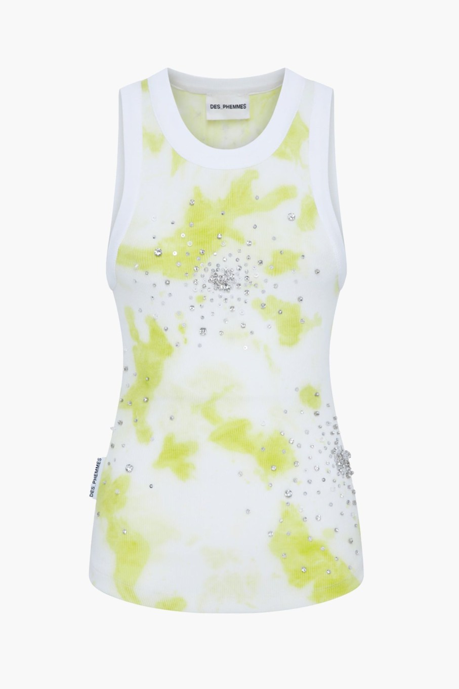 Clothing DES PHEMMES | Tie Dye Splash Embroidery Tank Top Lime/White