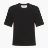 Clothing RÓHE | Short Sleeve Rib Knitted Top Noir