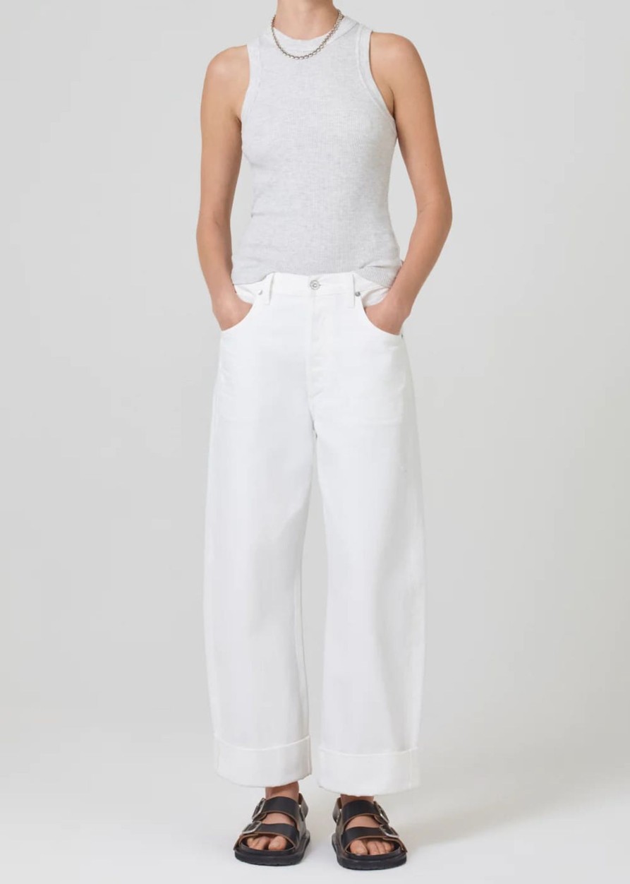 Clothing CITIZENS OF HUMANITY | Ayla Baggy Cuffed Crop Jean Serene White