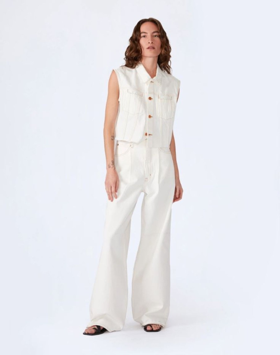 Clothing SLVRLAKE | Taylor Wide Pleat Jean Natural White