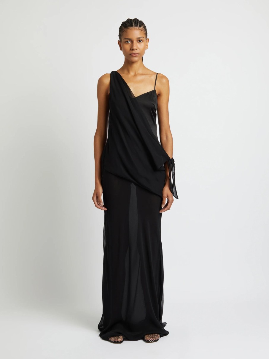 Clothing CHRISTOPHER ESBER | Drifted Silk Side Tie Dress Black