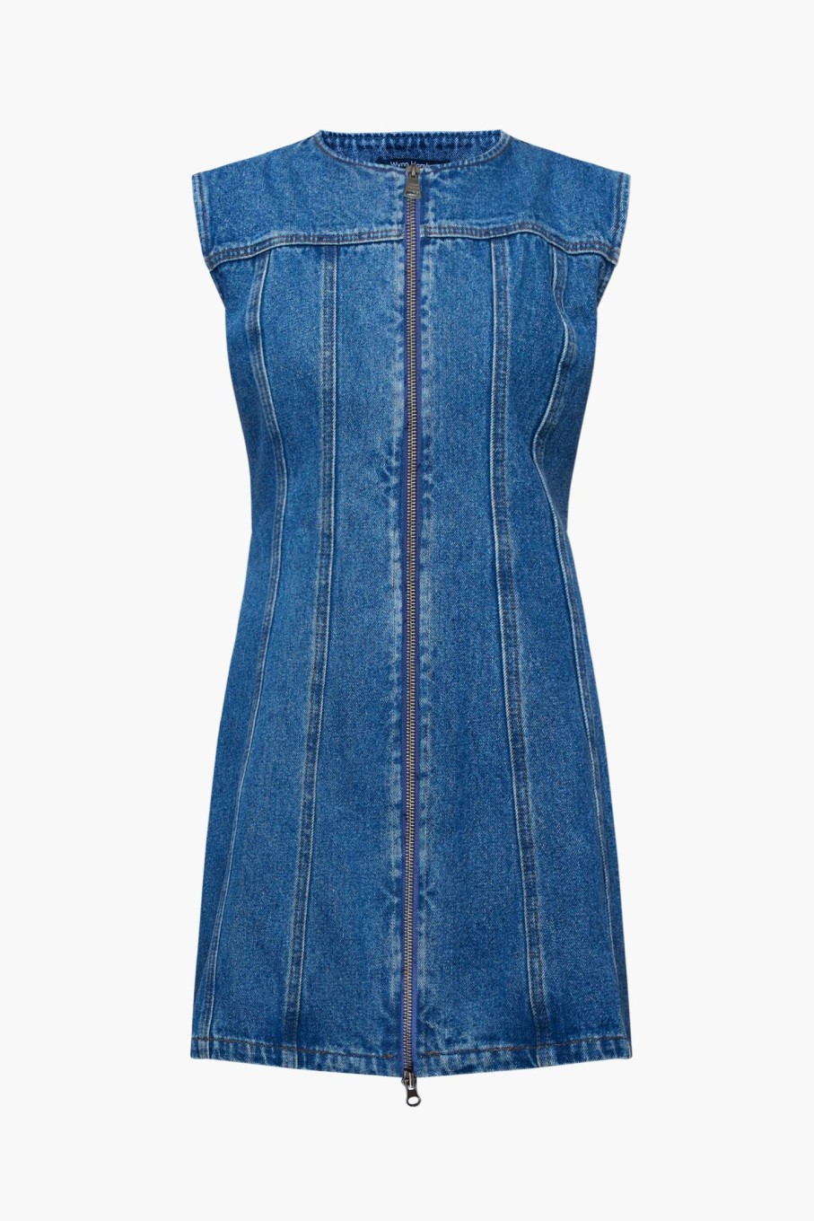 Clothing WYNN HAMLYN | Denim Panel Sleeveless Mini Dress Indigo