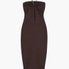 Clothing THE ATTICO | Giona Midi Dress Dark Brown