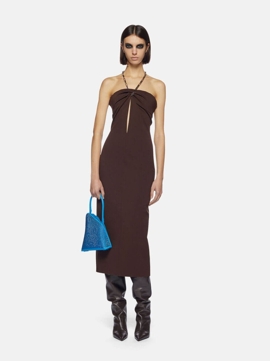 Clothing THE ATTICO | Giona Midi Dress Dark Brown