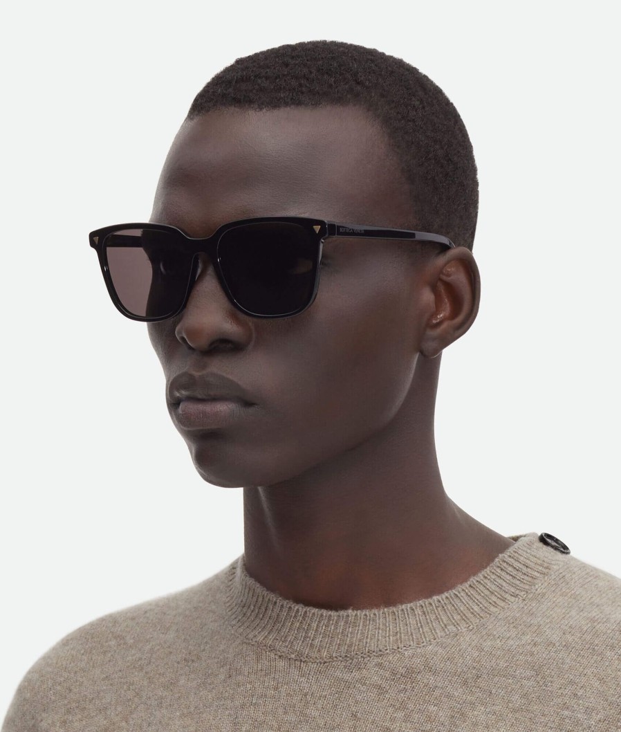 Accessories BOTTEGA VENETA | Soft Recycled Acetate Square Sunglasses Black