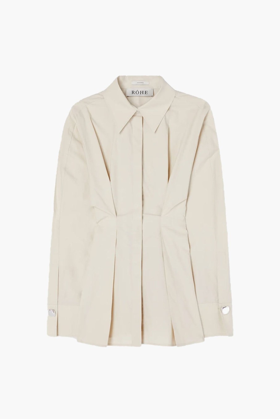 Clothing RÓHE | Waisted Poplin Shirt Sand