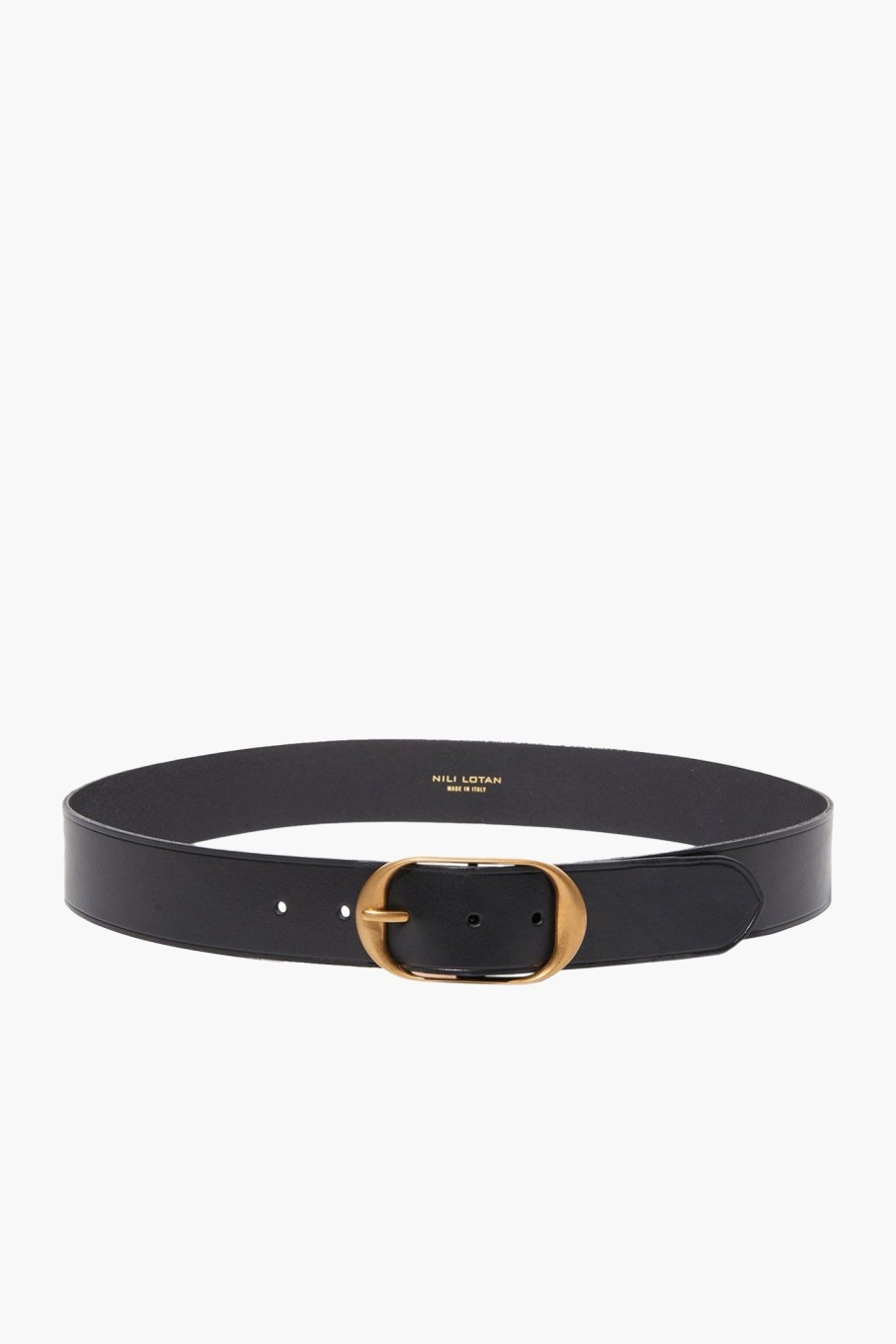 Accessories NILI LOTAN | Nili Belt Black W/Antique Brass Buckle