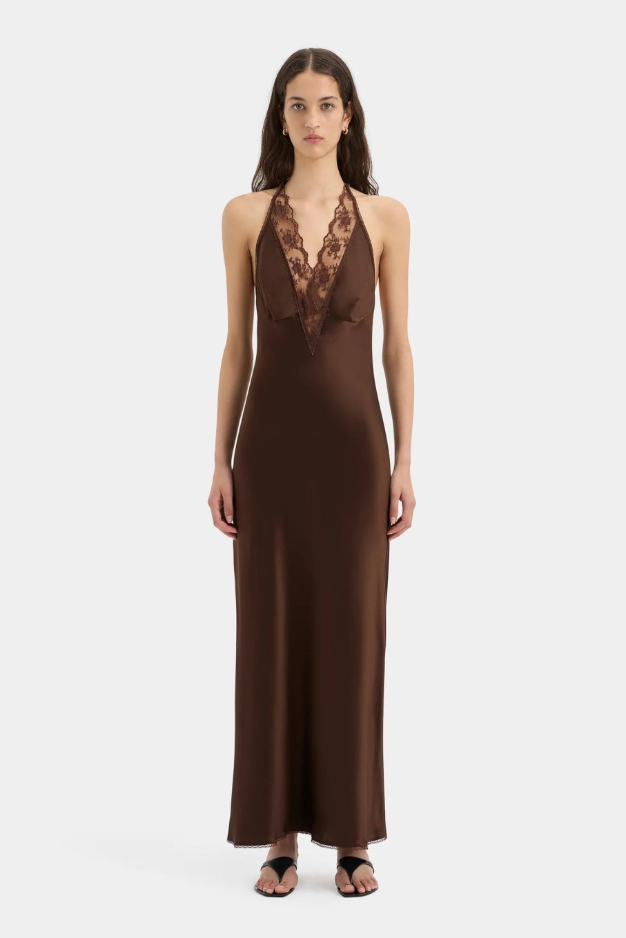 Clothing SIR | Aries Halter Gown Chocolate