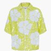 Clothing DES PHEMMES | Hibiscus Embroidery Shirt Lime