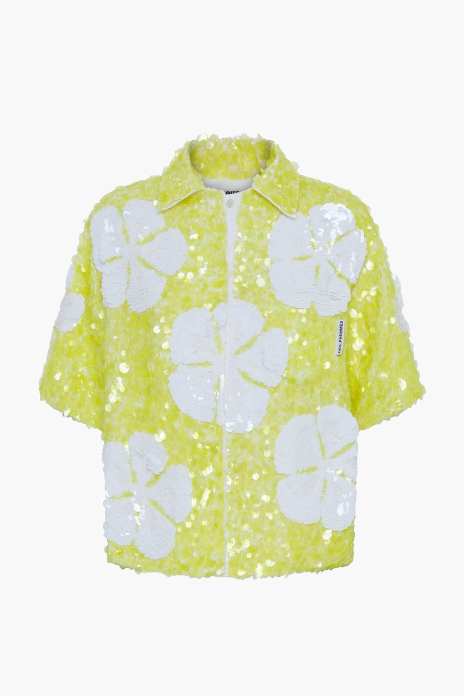 Clothing DES PHEMMES | Hibiscus Embroidery Shirt Lime