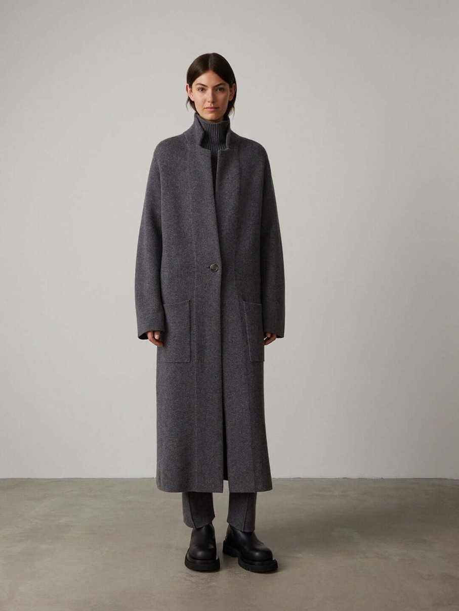 Clothing LISA YANG | Amie Cardigan Coat Graphite