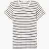 Clothing NILI LOTAN | Mariela Crewneck Tee Navy/Ivory Stripe