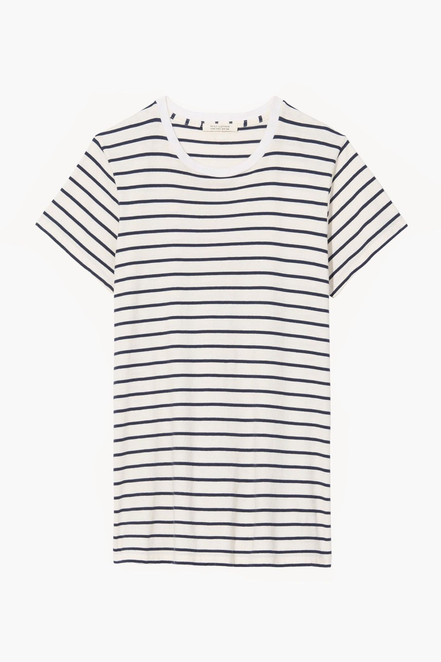 Clothing NILI LOTAN | Mariela Crewneck Tee Navy/Ivory Stripe