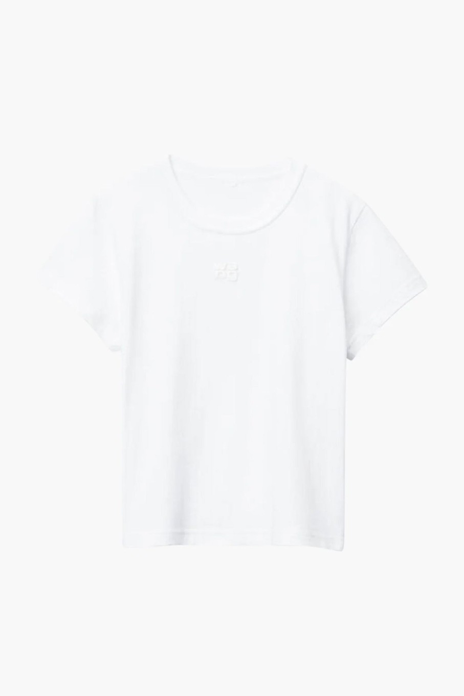 Clothing ALEXANDERWANG.T | Essential Jersey Shrunk Tee With Puff Logo & Bound Neck White