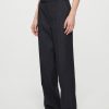 Clothing RÓHE | Straight Leg Tailored Trousers Navy Pinstripe