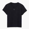 Clothing Alexander Wang | Essential Jsy Shrunk Tee W/Puff Logo & Bound Neck Black