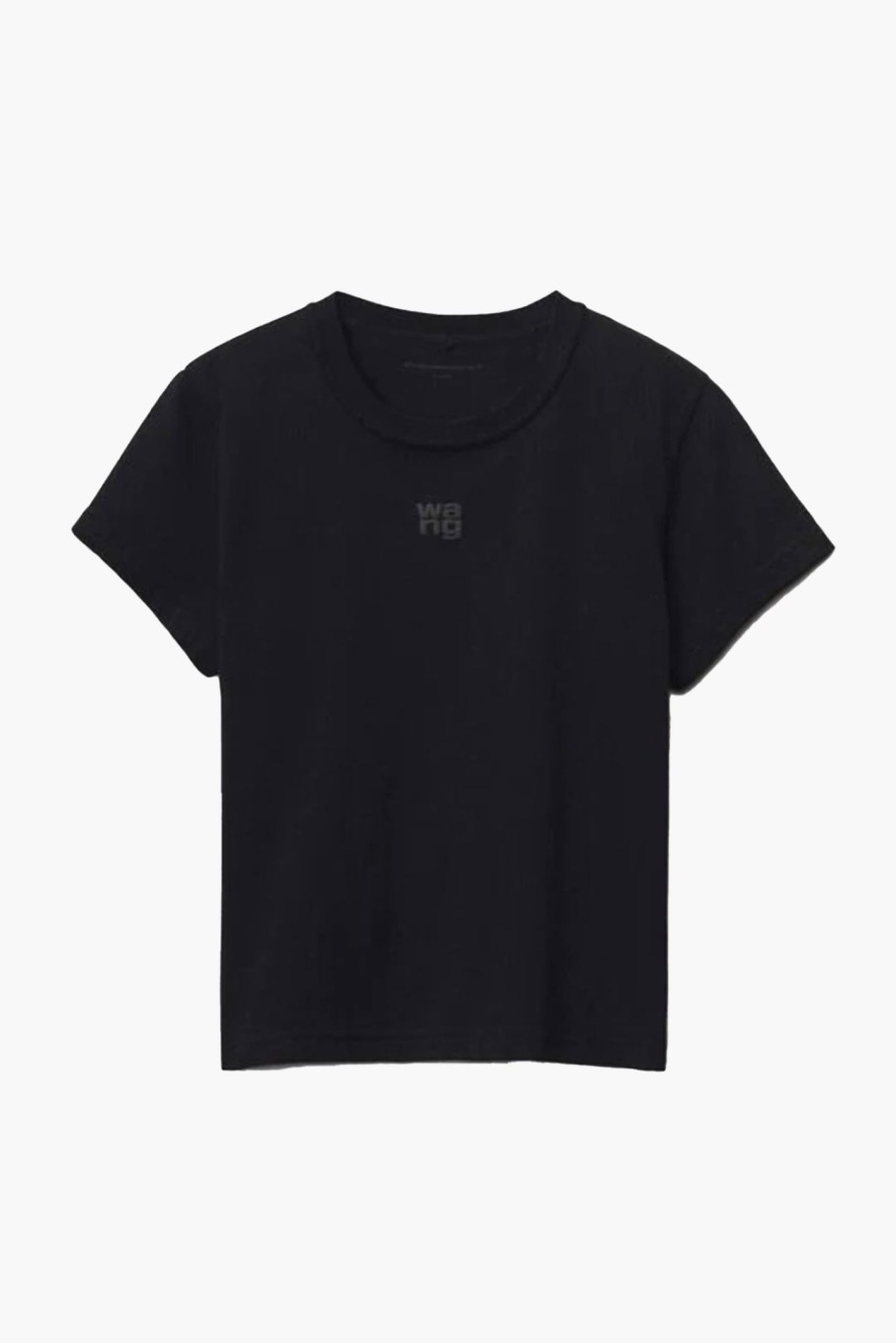 Clothing Alexander Wang | Essential Jsy Shrunk Tee W/Puff Logo & Bound Neck Black