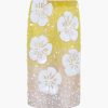 Clothing DES PHEMMES | Hibiscus Embroidery Skirt Lime