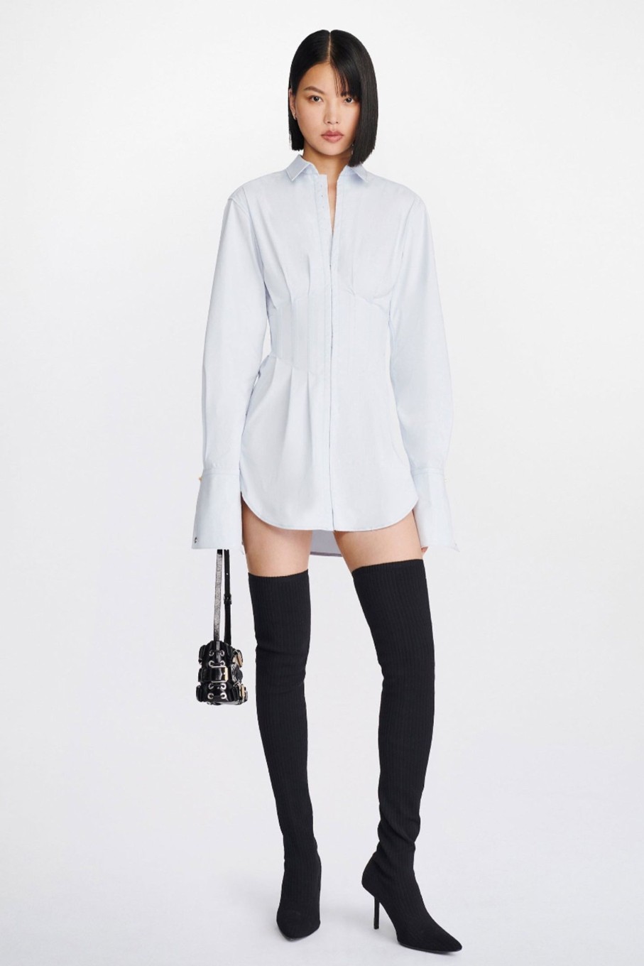 Clothing DION LEE | Tuxedo Corset Shirt Dress Steam