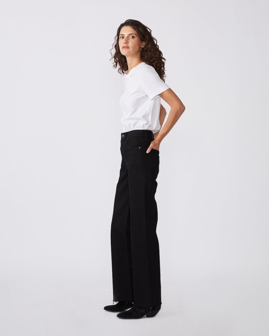 Clothing SLVRLAKE | Grace High Rise Wide Leg Jean Jet Black