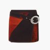 Clothing LOUISA BALLOU | Mini Denim Wrap Skirt Orange Polygon