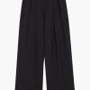 Clothing RÓHE | Wide Leg Pinstripe Trousers Black-Grey Stripe