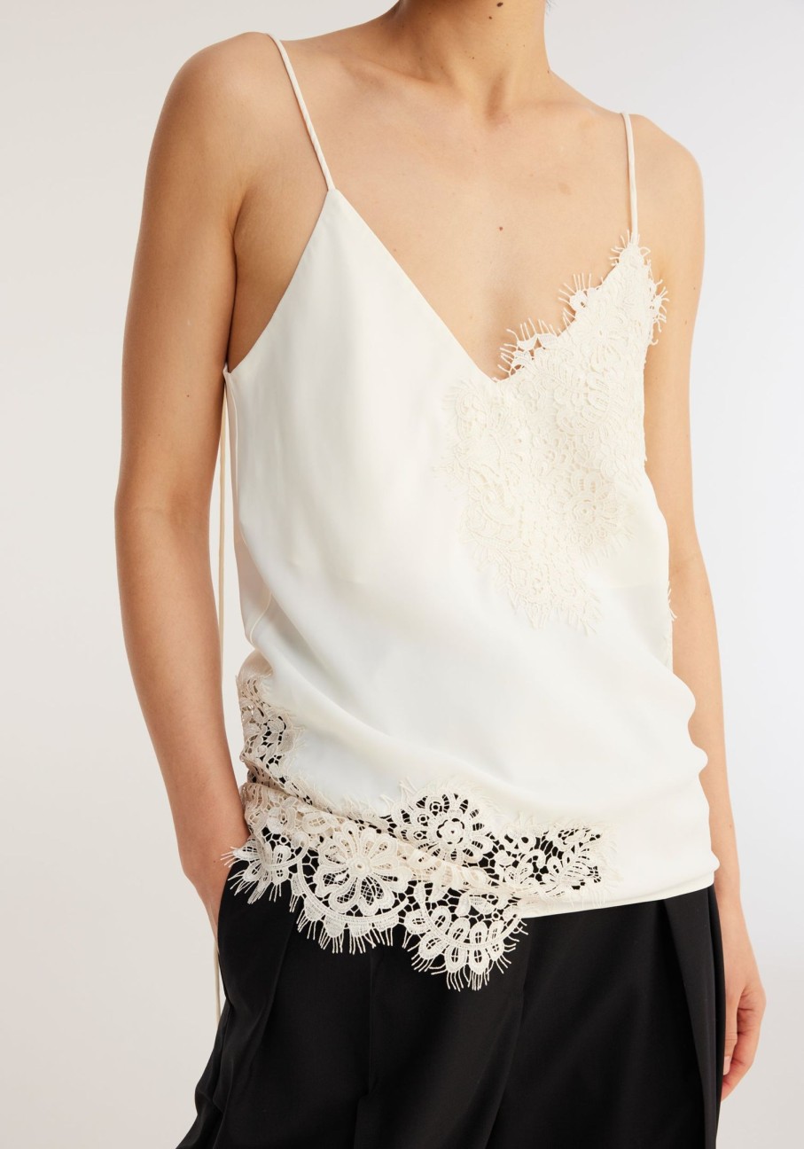 Clothing RÓHE | Lace Camisole Top Cream