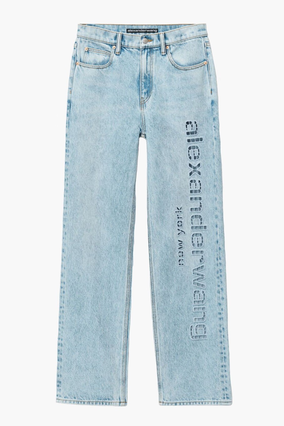 Clothing ALEXANDER WANG | Ez Slouch Logo Cut Out Embroidery Bleach