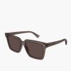 Accessories BOTTEGA VENETA | Soft Recycled Acetate Square Sunglasses Brown/Red