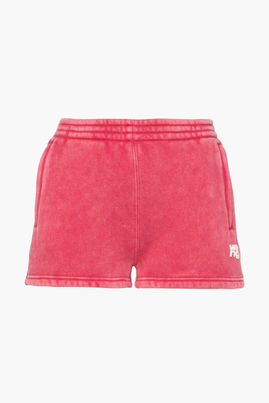 Clothing ALEXANDERWANG.T | Essential Terry Sweatshort With Puff Paint Logo Soft Cherry