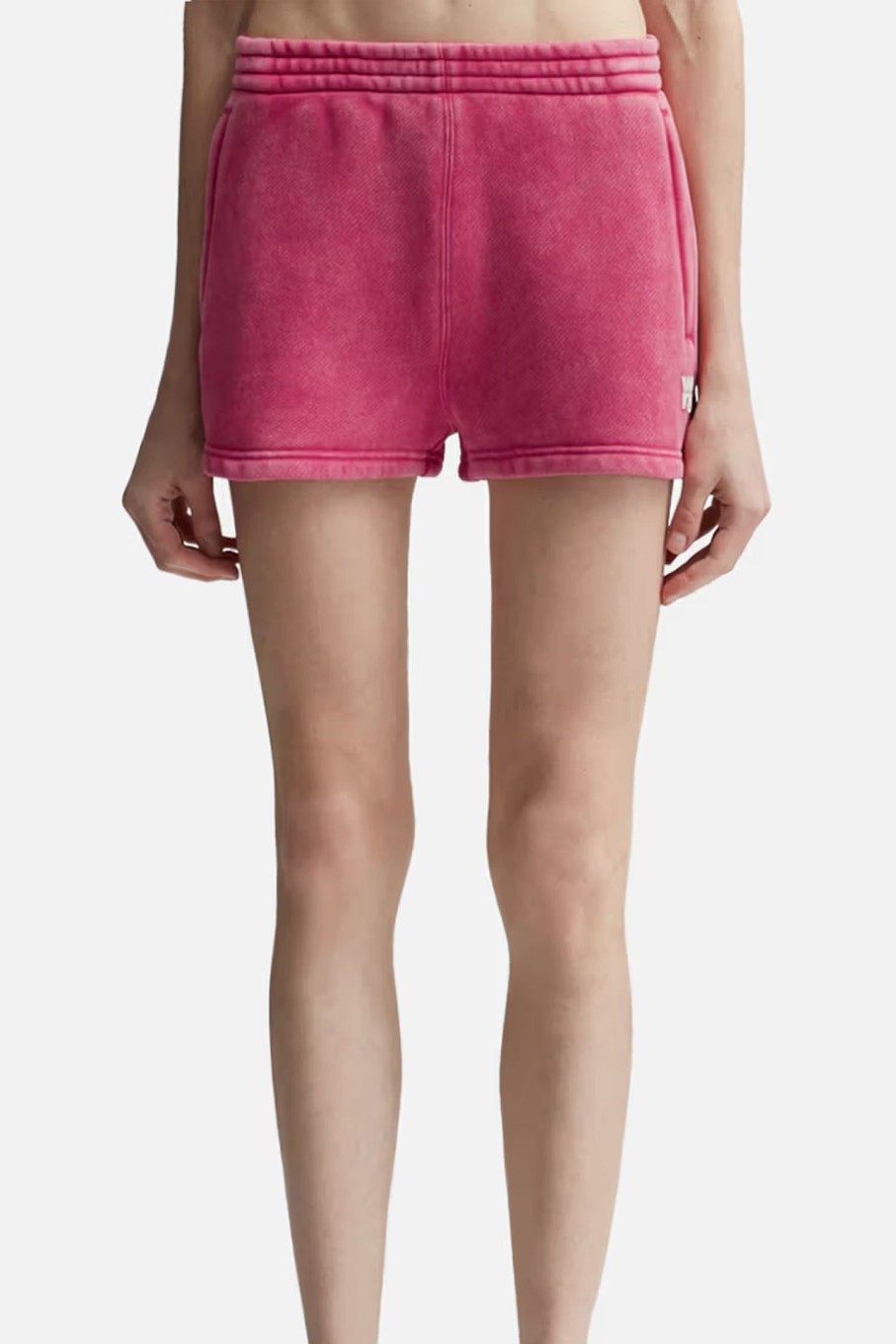 Clothing ALEXANDERWANG.T | Essential Terry Sweatshort With Puff Paint Logo Soft Cherry