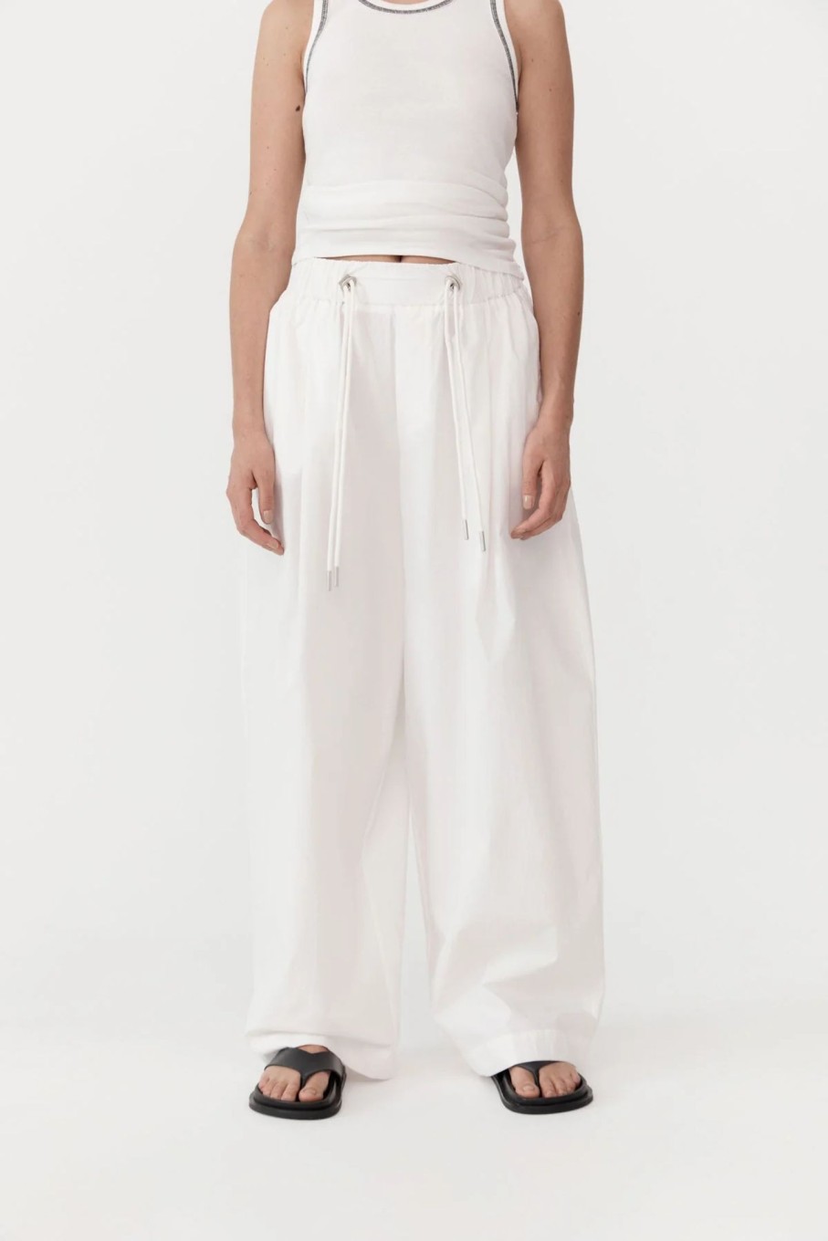 Clothing ST. AGNI | Relaxed Drawstring Pants White