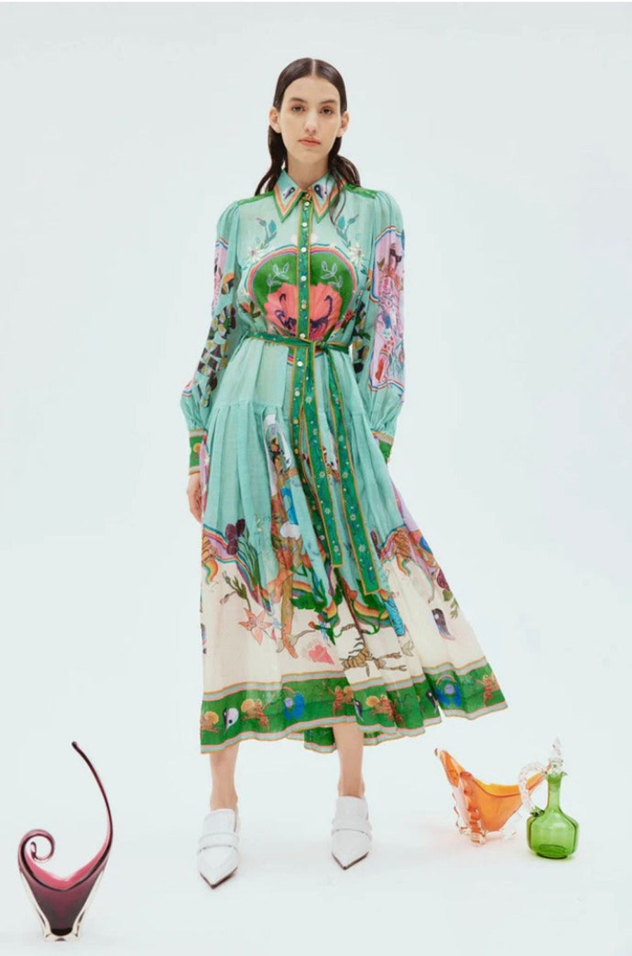 Clothing ALÉMAIS | Evergreen Shirtdress Multi