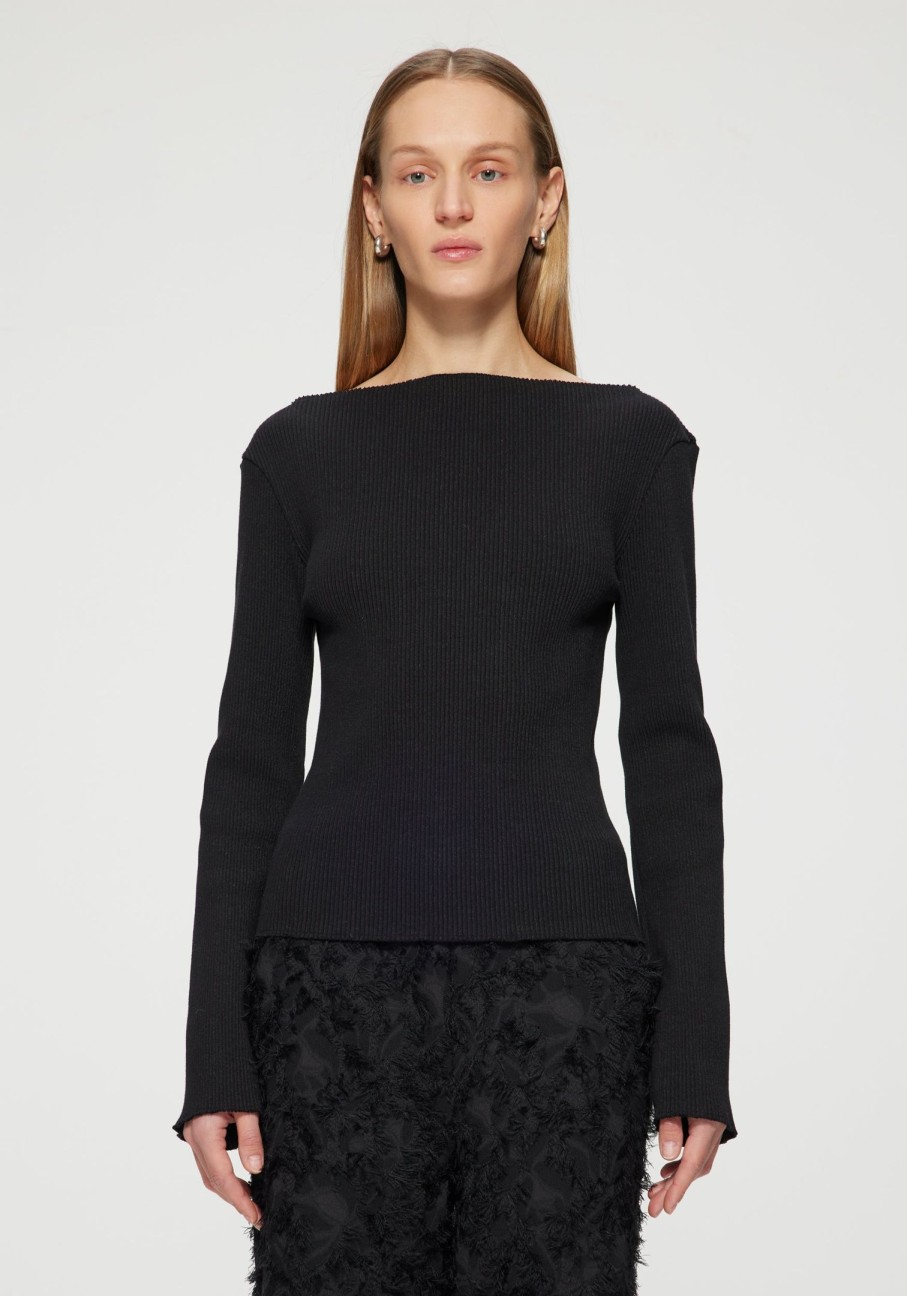 Clothing RÓHE | Ribbed Knit Top Noir