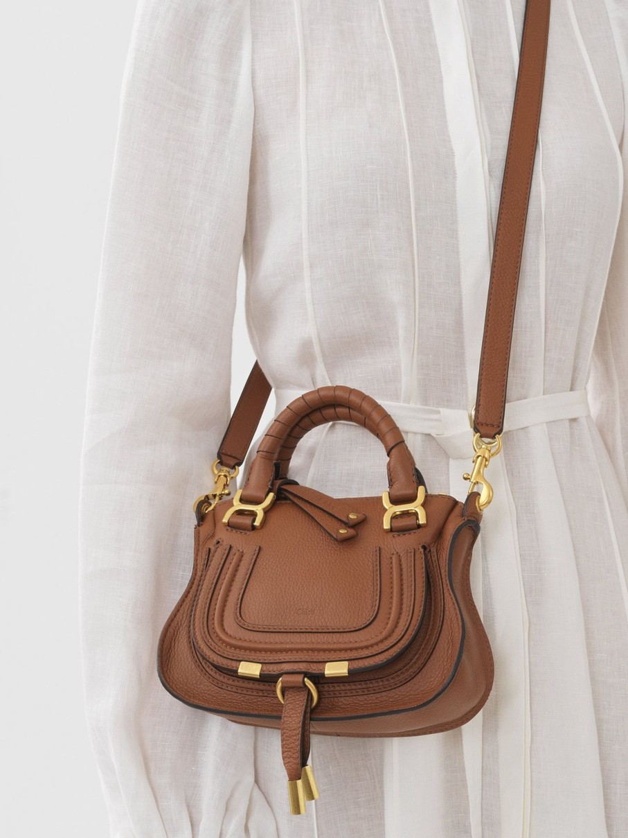 Bags CHLOE | Marcie Mini Double Carry Bag Tan