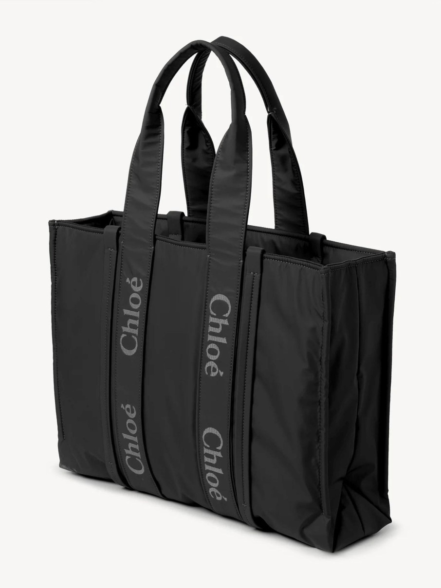 Bags Chloe | Woody Nylon Tote Black