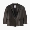 Clothing THE ATTICO | Short Coat Black Leather