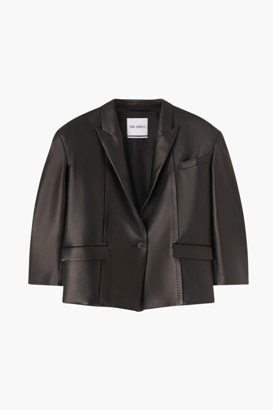 Clothing THE ATTICO | Short Coat Black Leather