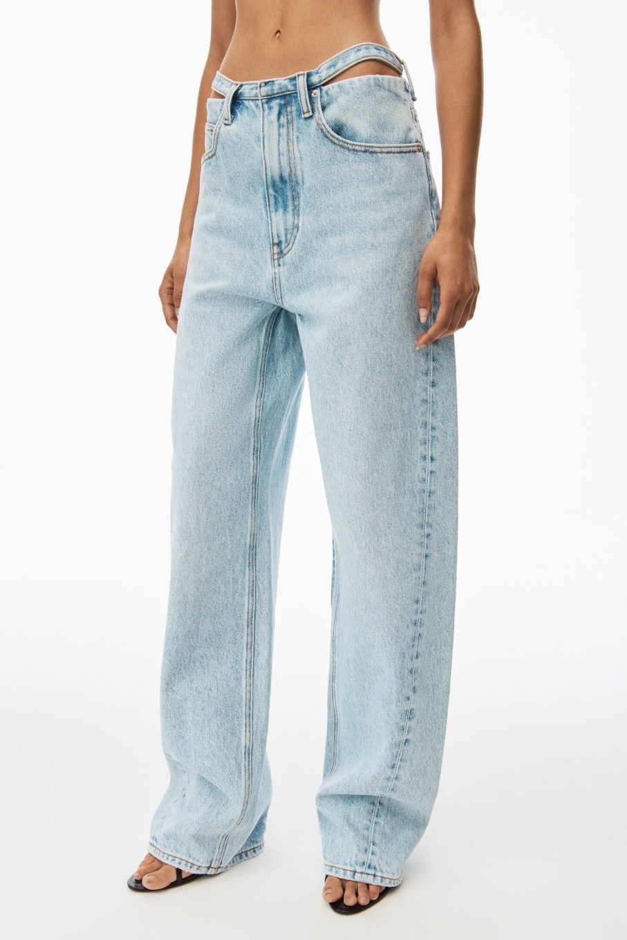 Clothing ALEXANDERWANG.T | Balloon Jean With Skinny Button Back Waistband Bleach