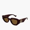 Accessories GUCCI | Geometric-Frame Sunglasses Tortoiseshell