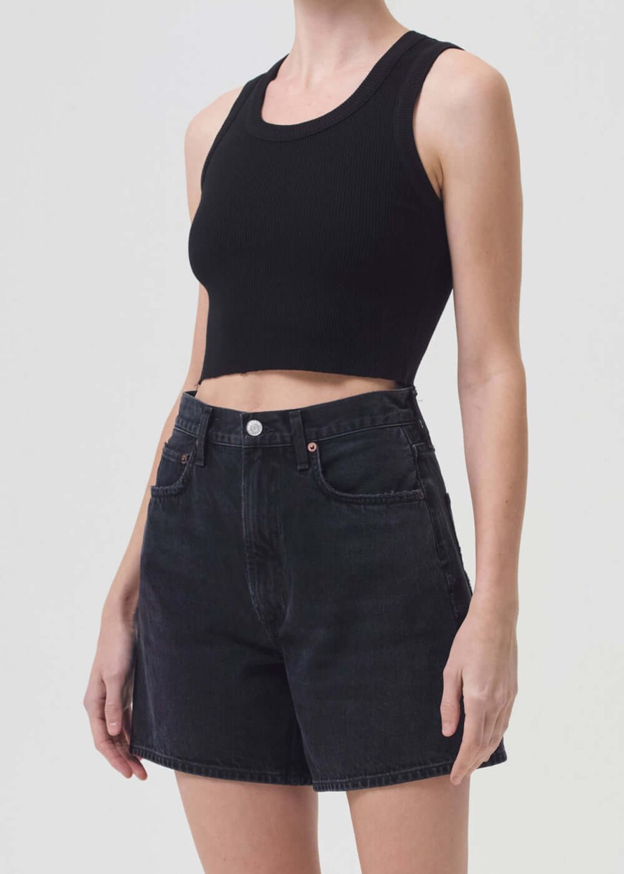 Clothing AGOLDE | Cropped Poppy Tank Black