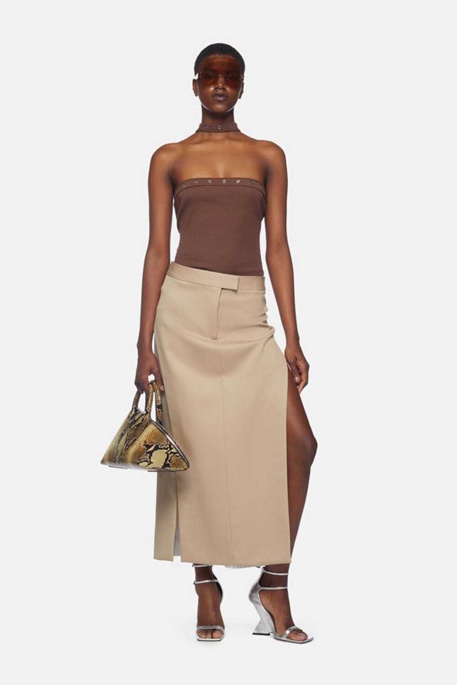 Clothing THE ATTICO | Midi Skirt Beige