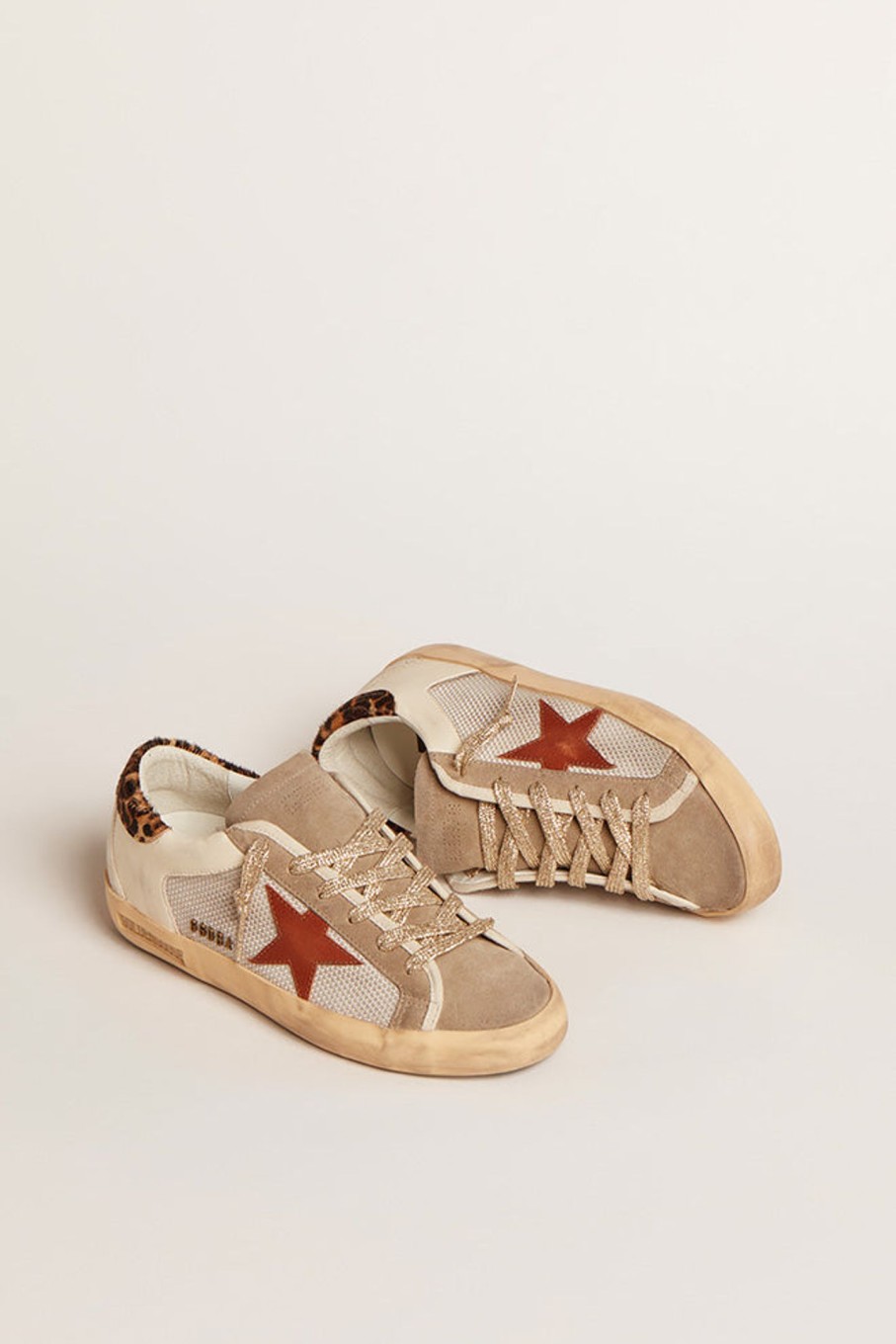 Shoes GOLDEN GOOSE | Superstar Sneaker Silver/White/Ecru/Taupe/Brown/Beige/Leo