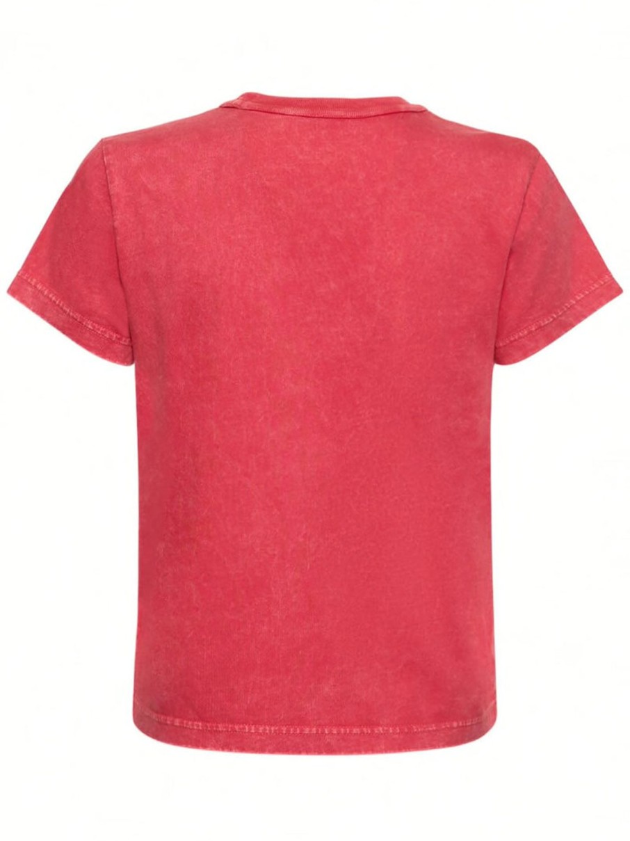 Clothing ALEXANDERWANG.T | Essential Jsy Shrunk Tee W/Puff Logo & Bound Neck Soft Cherry