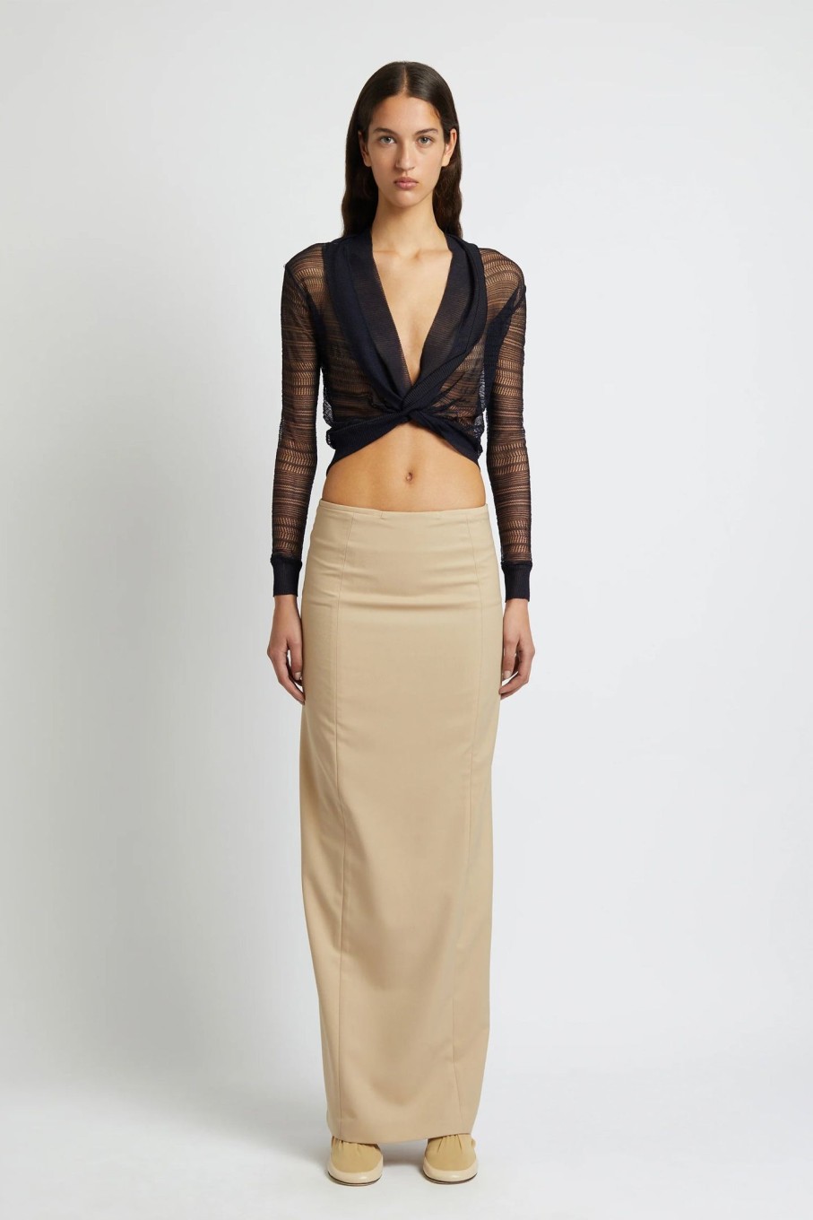 Clothing CHRISTOPHER ESBER | Racquet Straight Tailored Skirt Sand