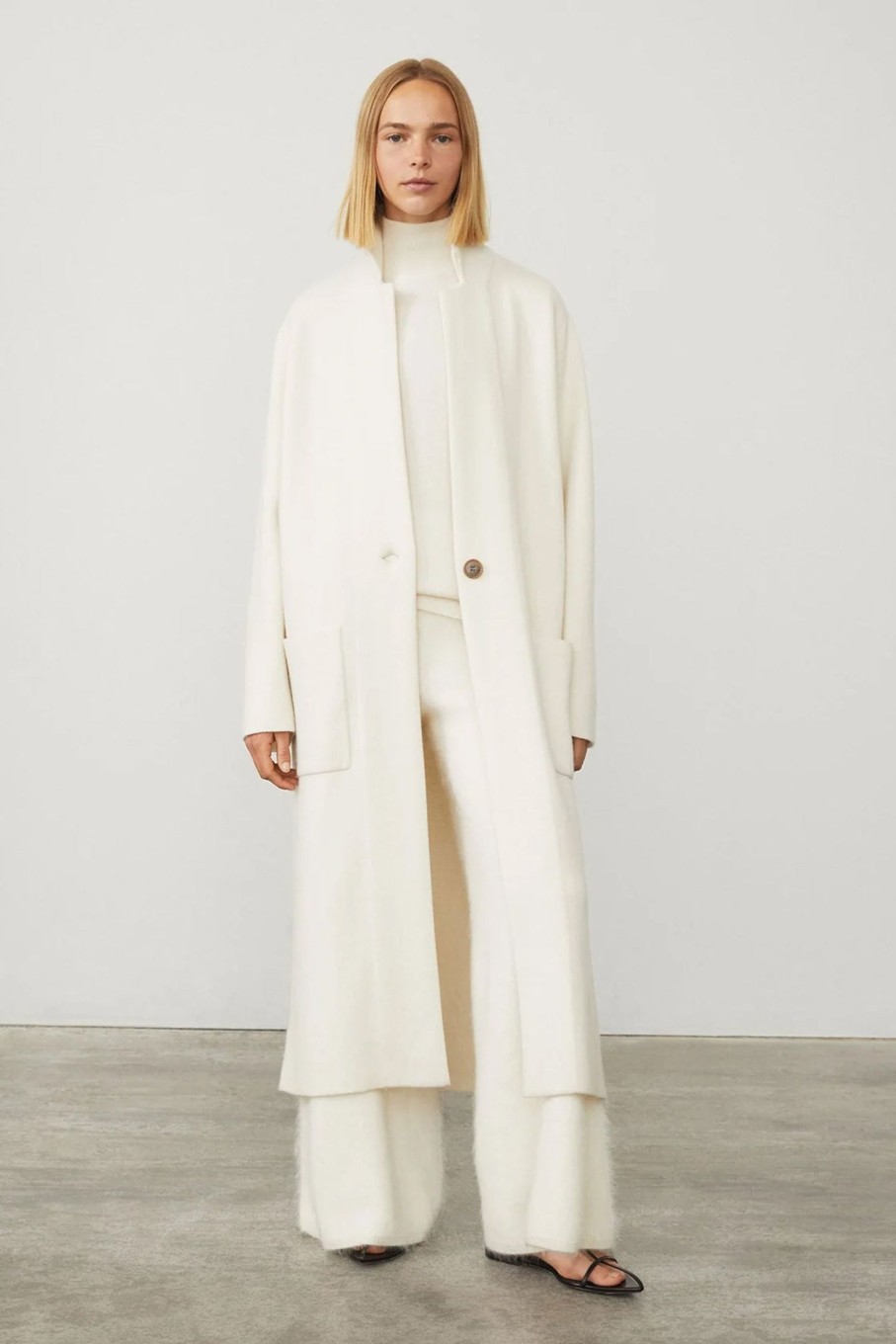 Clothing LISA YANG | Amie Cardigan Coat Cream