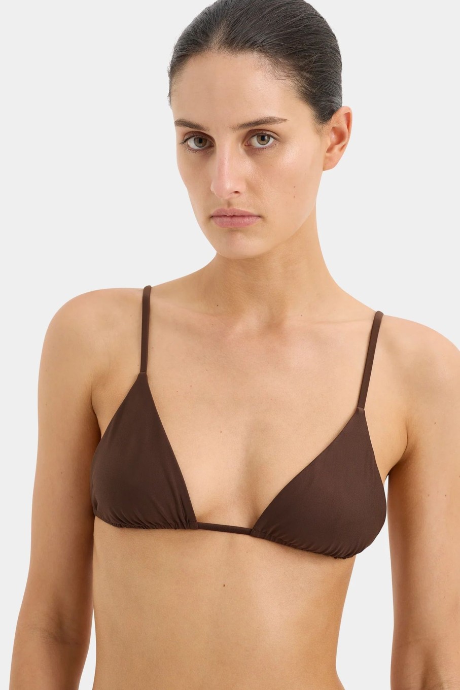 Clothing SIR | Jeanne String Triangle Top Chocolate