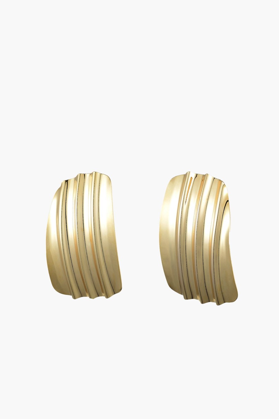 Accessories ANNA ROSSI | Corrugated Time Earring Gold